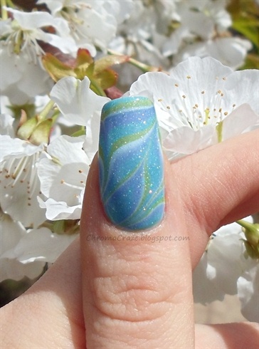 Holographic Light Blue Water Marble