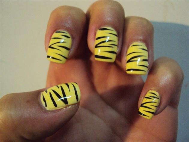 yellow with black stripes