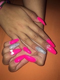Hot Pink Coffin Nails 