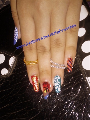 Multi themed nail art