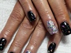 Black Glitter Mix Acrylics And Lilac Glitter Mix On Accent Finger  xx 