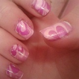 Pink and White water marble!