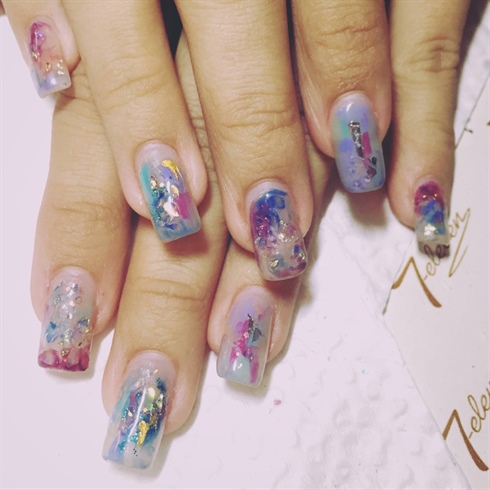 Pastel Abstract Gel Extention