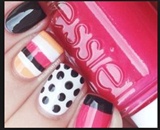 Neon Pink Black And Peach