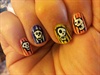 Striped Colorful Skull Nails/Easy