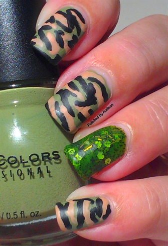 Veterans Day Camouflage Nail Art