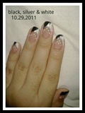 black and white french tip