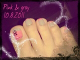 pink and gray toenails