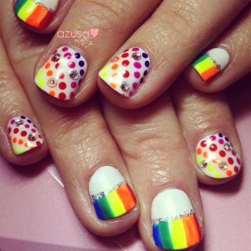 rainbow nail art❤