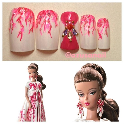 Palm Beach Coral Barbie Doll nail❤