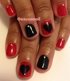 red and black nail art❤