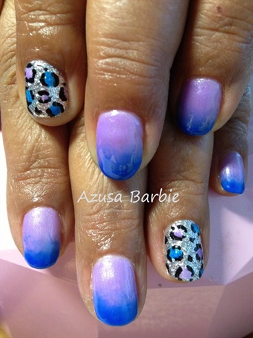 blue leopard nails