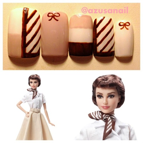 Audrey Hepburn Barbie Nail