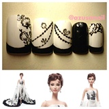 Audrey Hepburn Barbie nails