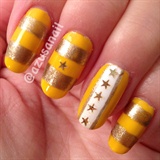 yellow and gold nails