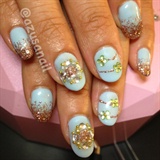 baby blue nails with stones