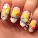 3D rainbow nails
