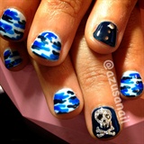 blue camo nails