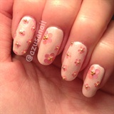 sequins flowers nail
