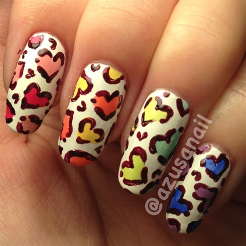 colorful heart leopard