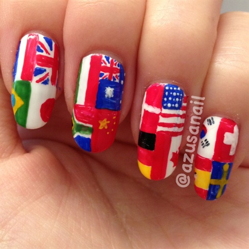 world flags nail