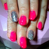 neon pink nails