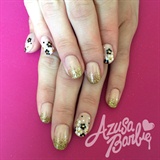 Gold Glitter With Flowers