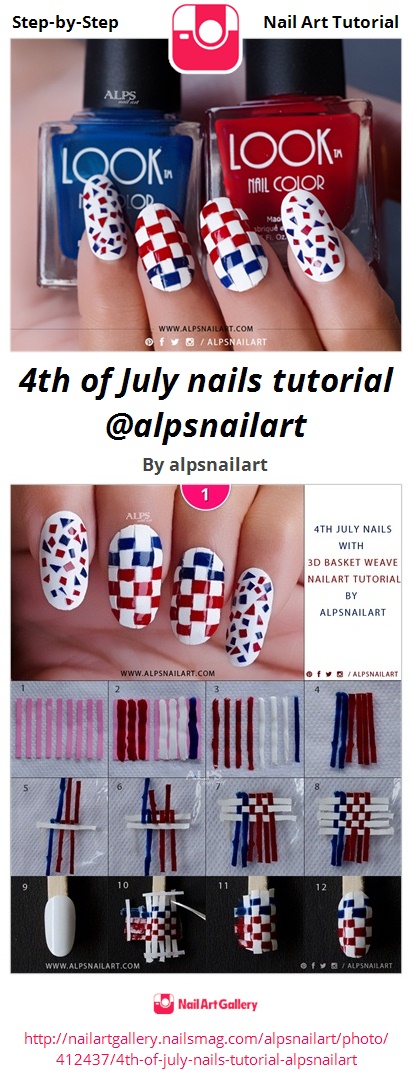 4th of July nails tutorial @alpsnailart - Nail Art Gallery