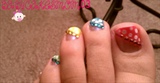 colorful polka dot toes
