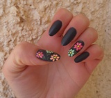 matte with neon flowers