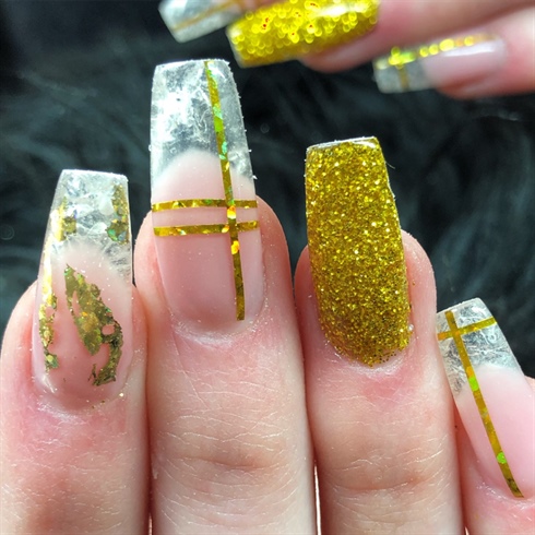 Gold Icicle Nails