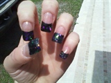 Black with different color sparkles