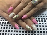 Gel Nails Pink White 