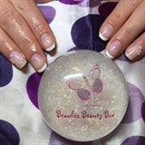 French Nails With Stamping &amp; Pearls