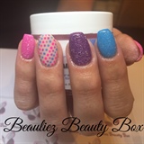 Acrylic Nails With Dotty Design