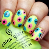 Neon Floral nails