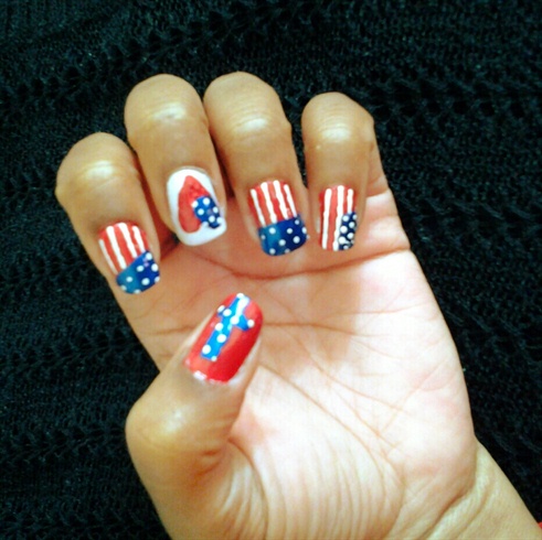 American Flag Nail art