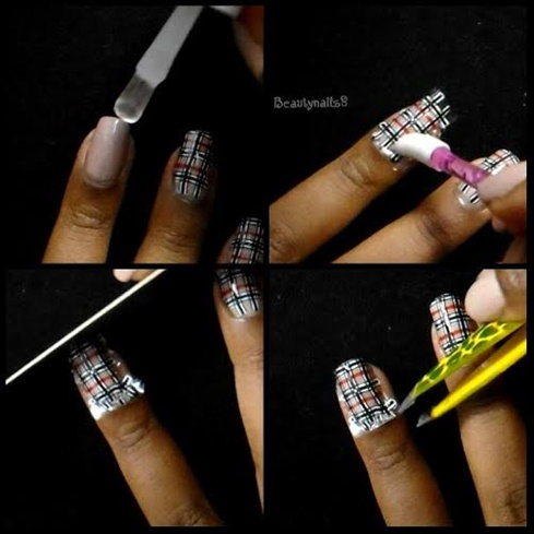 Apply top coat first on the nail, \n-Lay the decal on top of the nail\n-Remove the excess with tweezers\n-Top Coat\n