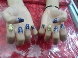 Blue and Gold Stars and Glitters