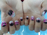 Black and Pink with Rhinestones and 3d