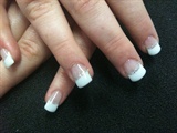 White french with silver glitter strip