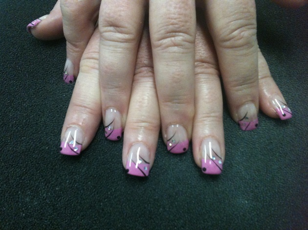 Pink French with black flicks