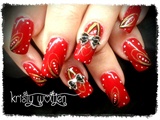 Red Gel Polish with Bows
