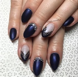 Matte Navy With Lace 