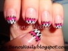 Pink &amp; Black French Manicure