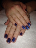 Purple/blue Gel polish With Gems 