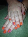 Orange Gel Polish Nails