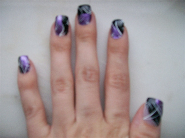 purple and black with white lines