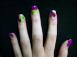 purple and green with black lines