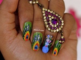 peacock nail art